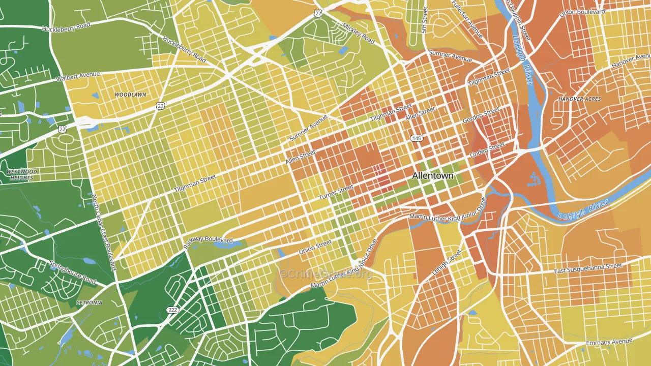 West Park, Allentown, PA Map of Murder Rates