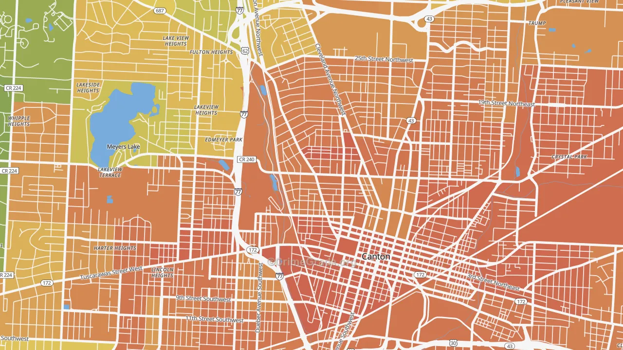 West Park, Canton, OH Map of Murder Rates