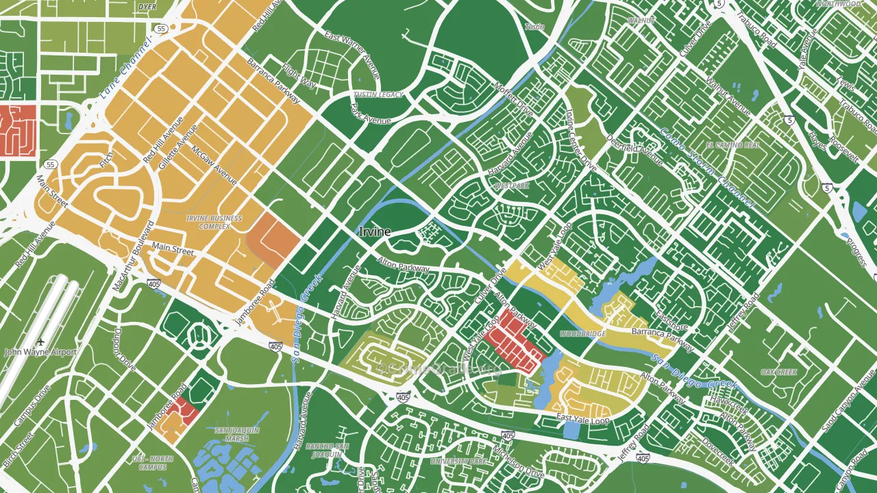 West Park, Irvine, CA Map of Murder Rates