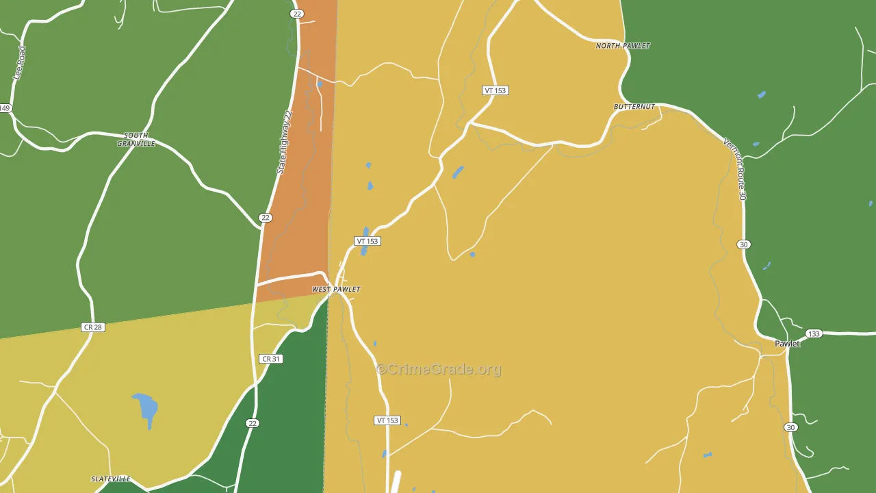 West Pawlet, VT Map of Murder Rates