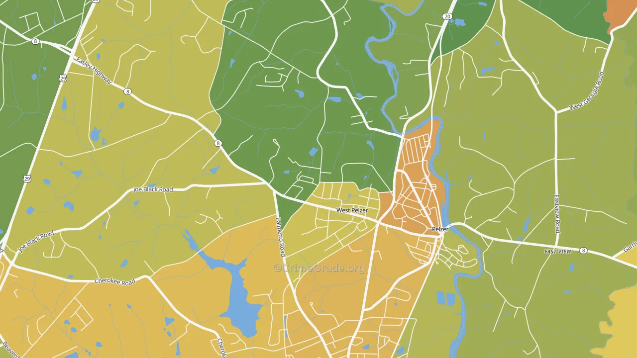West Pelzer, SC Map of Murder Rates
