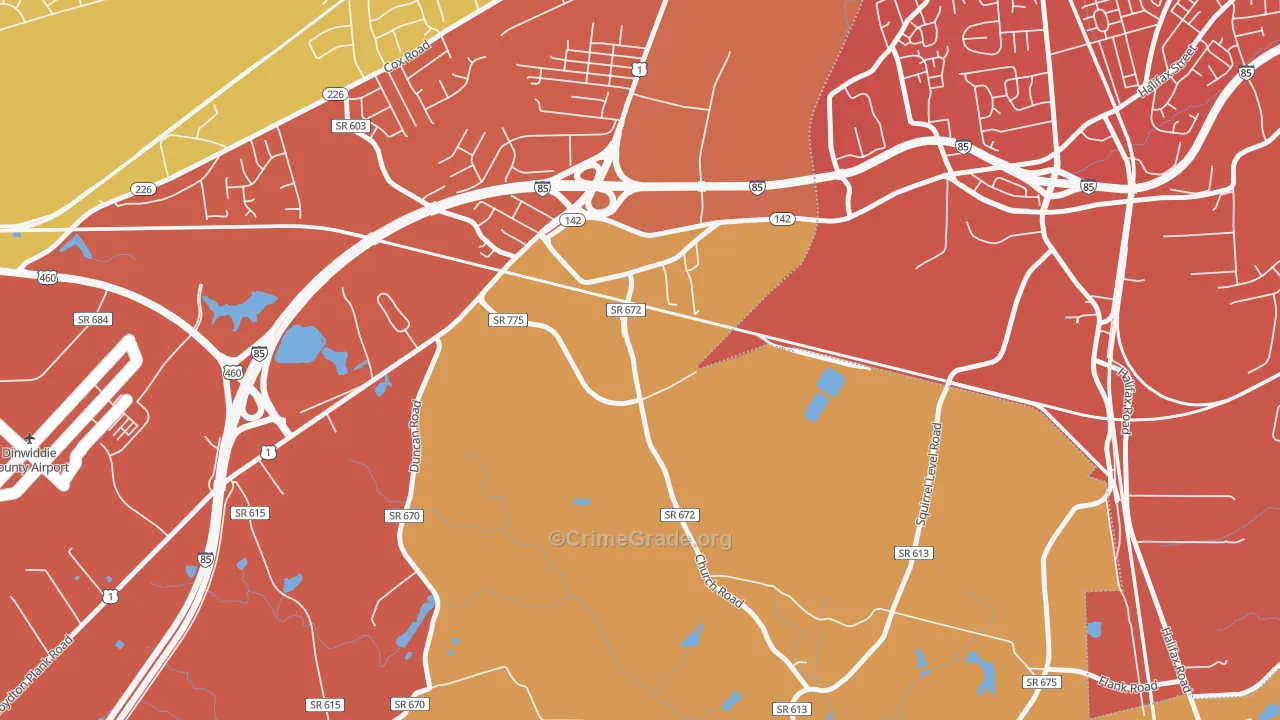 West Petersburg, VA Map of Murder Rates