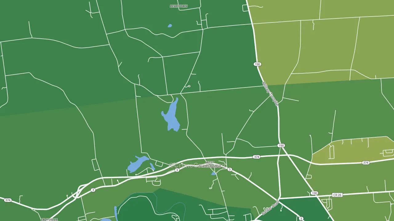 West Plattsburg, NY Map of Murder Rates