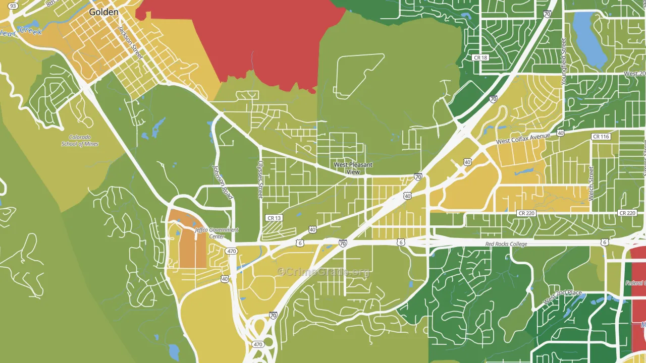 West Pleasant View, CO Map of Murder Rates