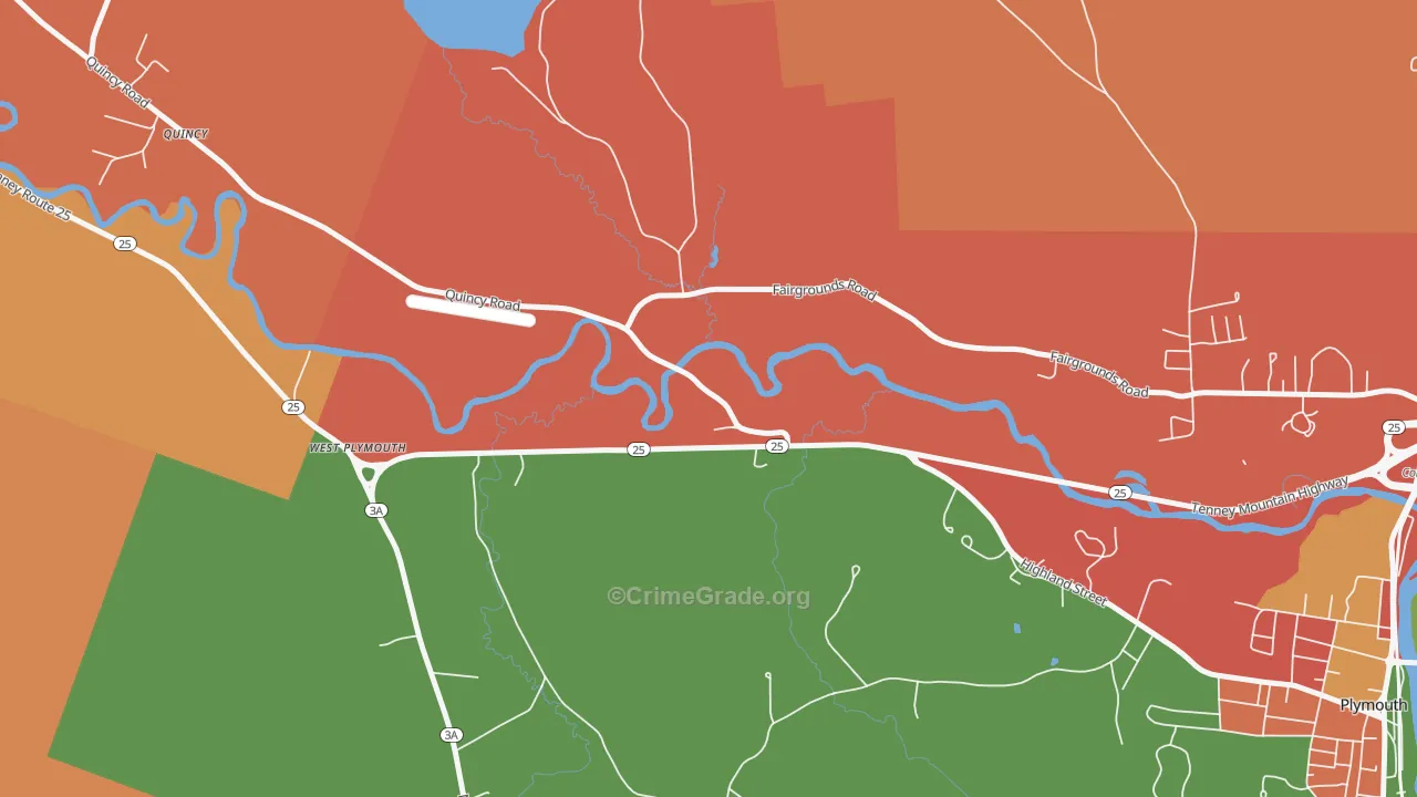 West Plymouth, NH Map of Murder Rates