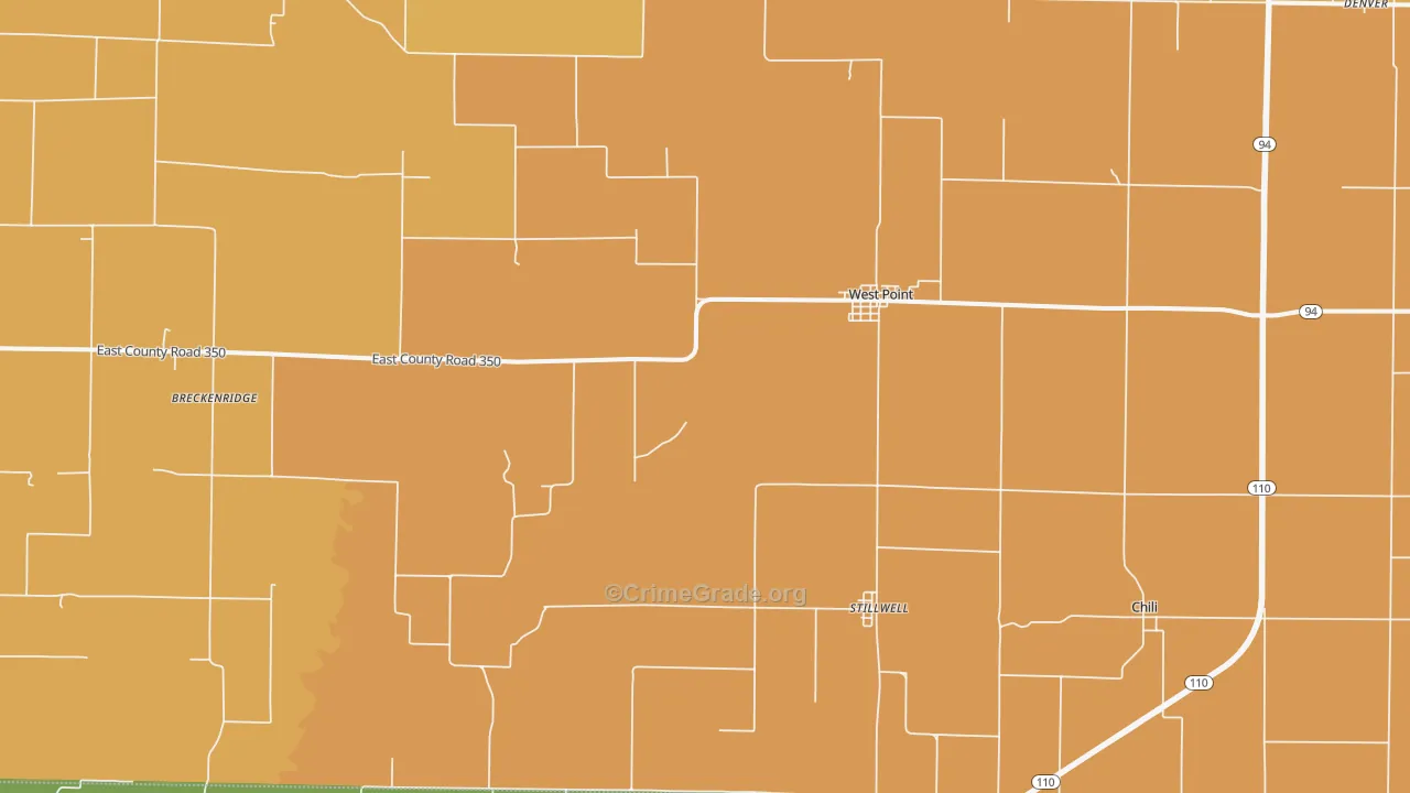 West Point, IL Map of Murder Rates