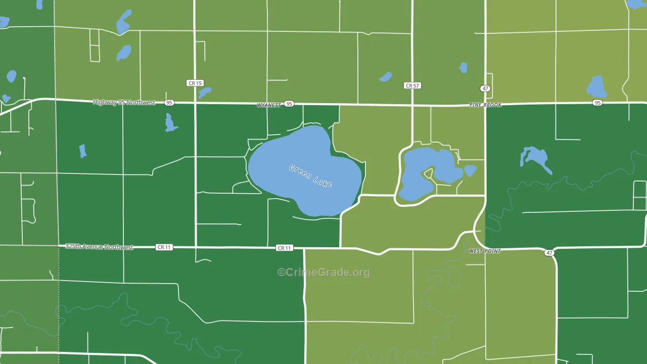 West Point, MN Map of Murder Rates