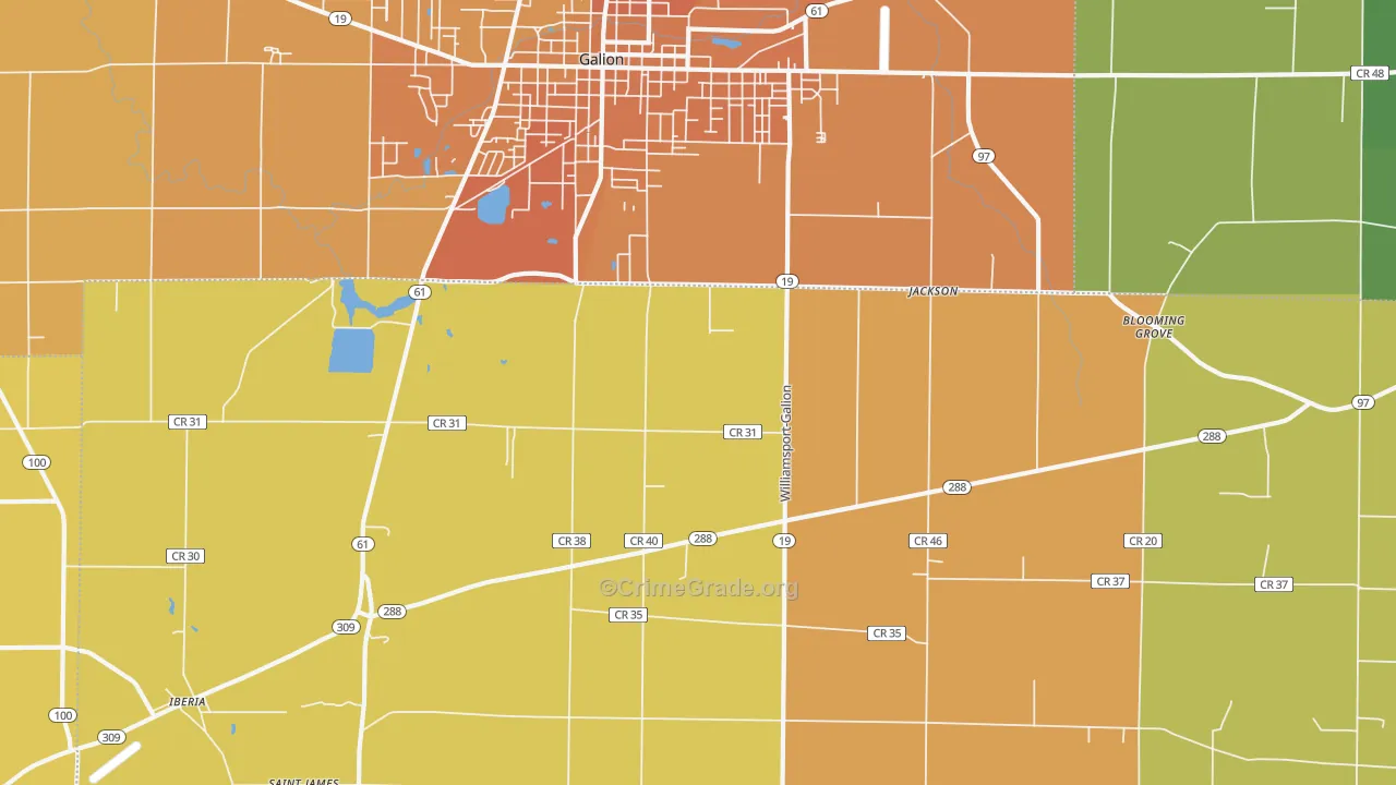 West Point, OH Map of Murder Rates