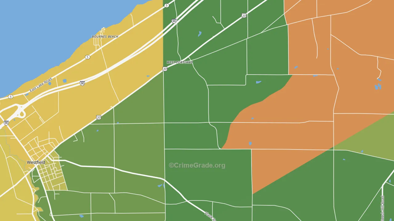 West Portland, NY Map of Murder Rates