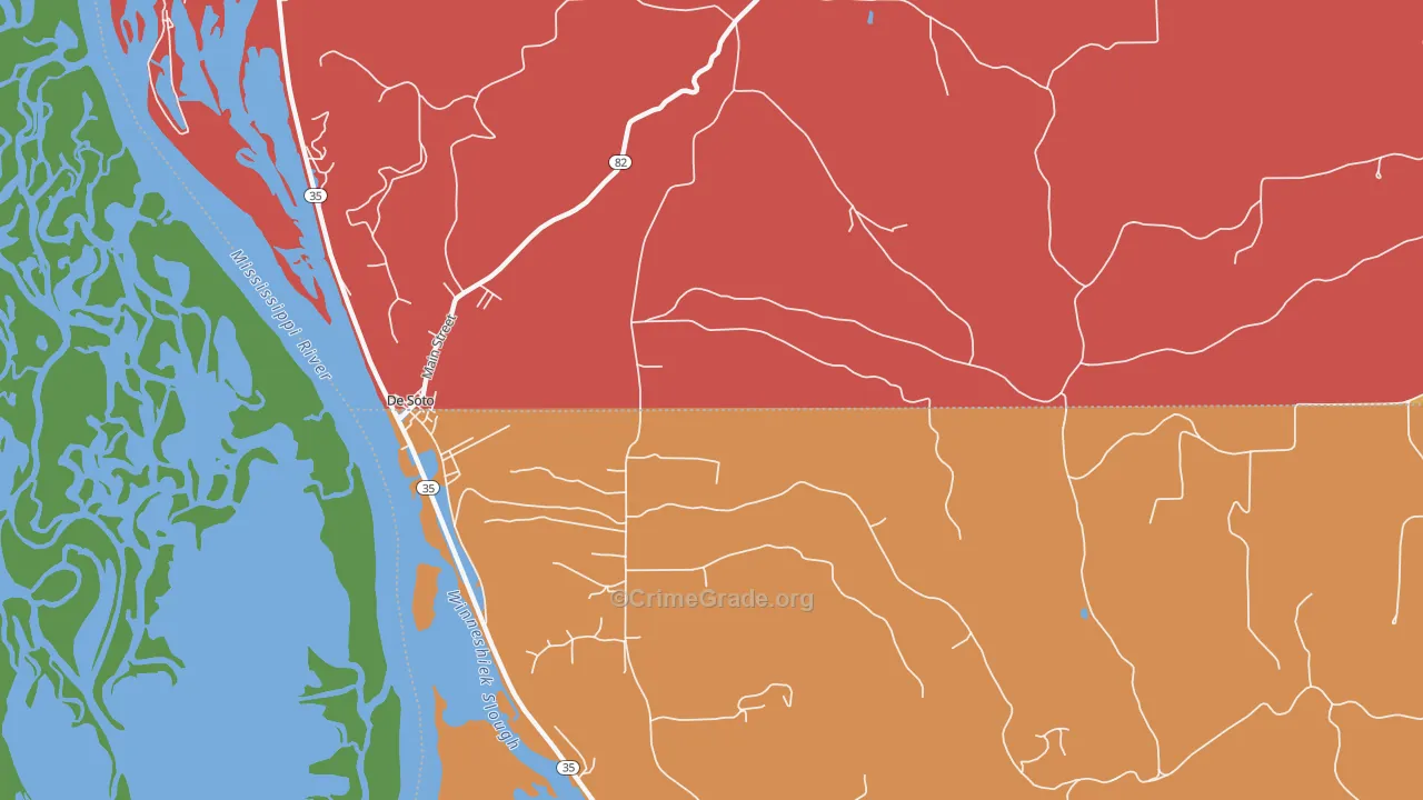 West Prairie, WI Map of Murder Rates
