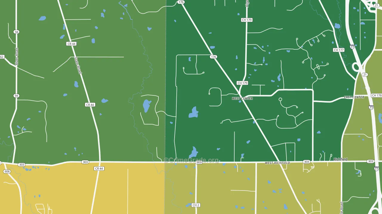 West Richfield, OH Map of Murder Rates