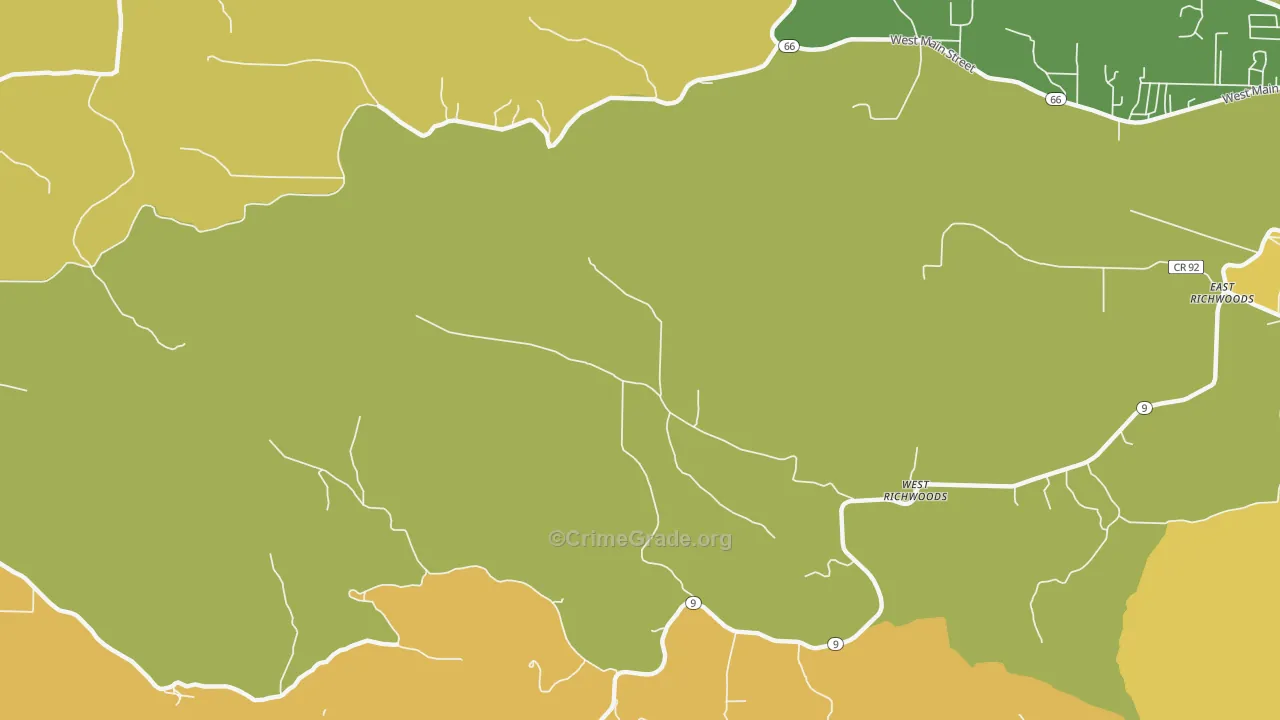 West Richwoods, AR Map of Murder Rates