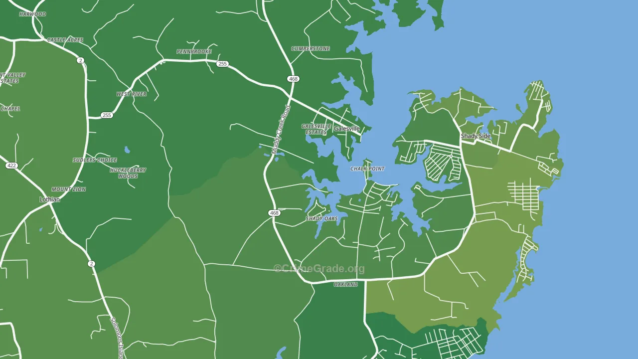 West River, MD Map of Murder Rates