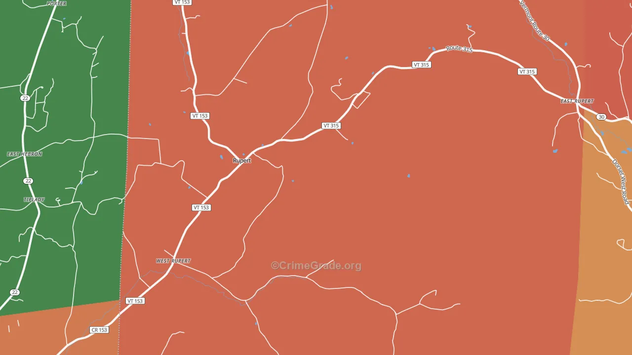 West Rupert, VT Map of Murder Rates