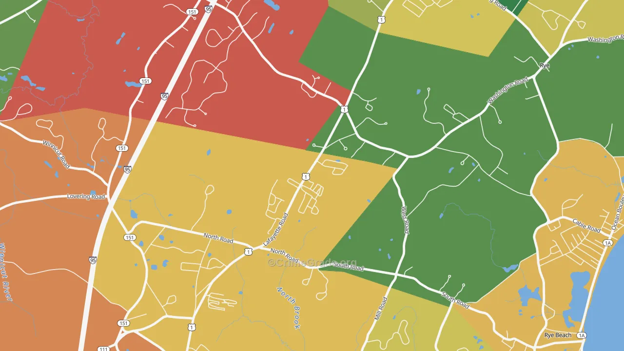 West Rye, NH Map of Murder Rates