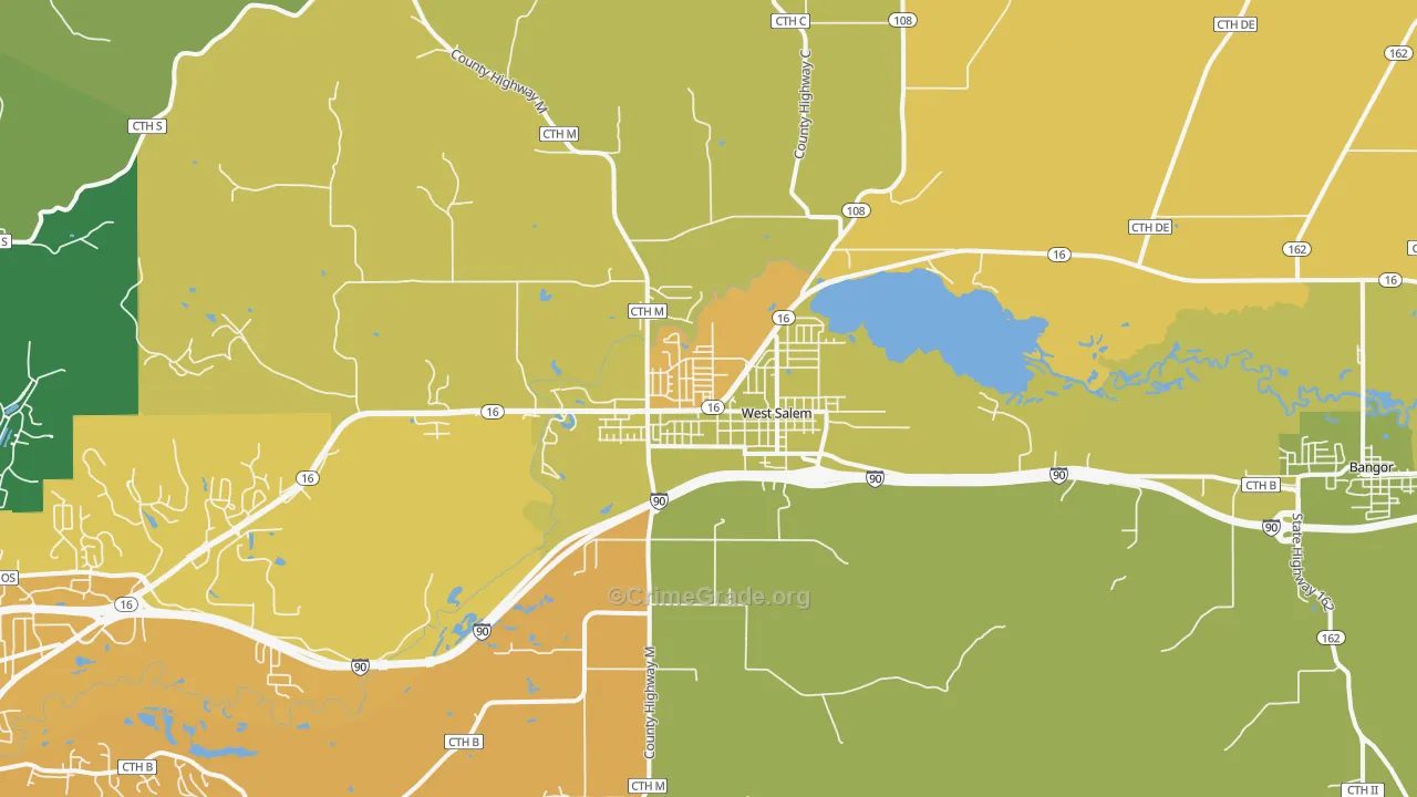 West Salem, WI Map of Murder Rates