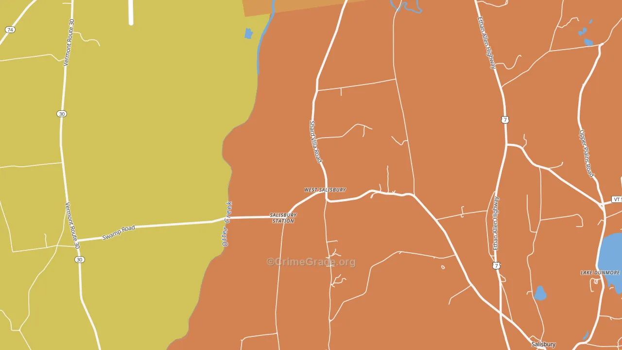 West Salisbury, VT Map of Murder Rates