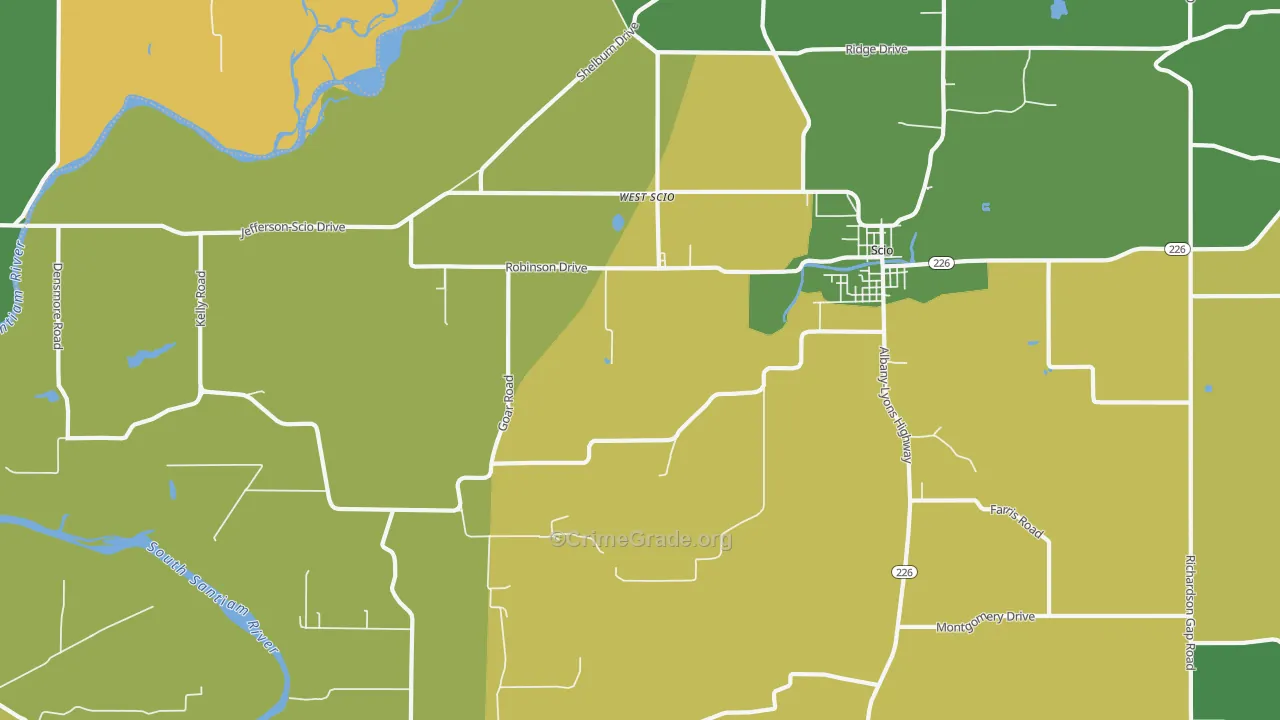 West Scio, OR Map of Murder Rates