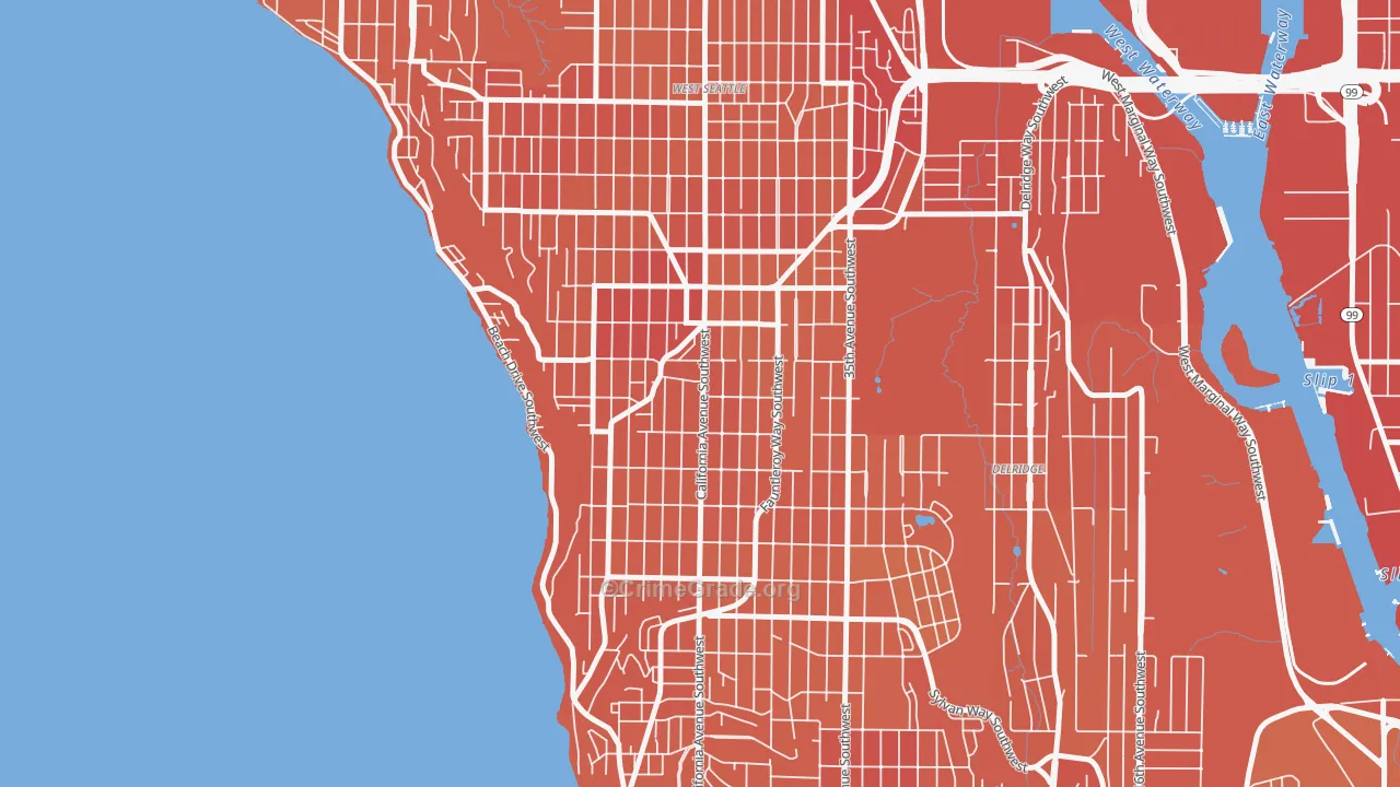 West Seattle, Seattle, WA Map of Murder Rates