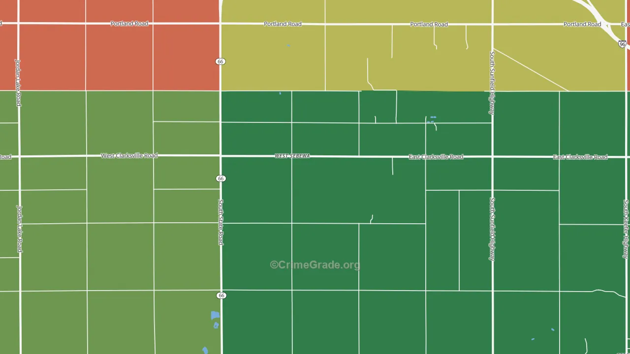 West Sebewa, MI Map of Murder Rates