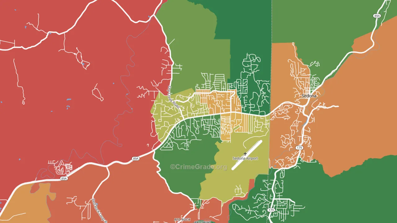West Sedona, AZ Map of Murder Rates