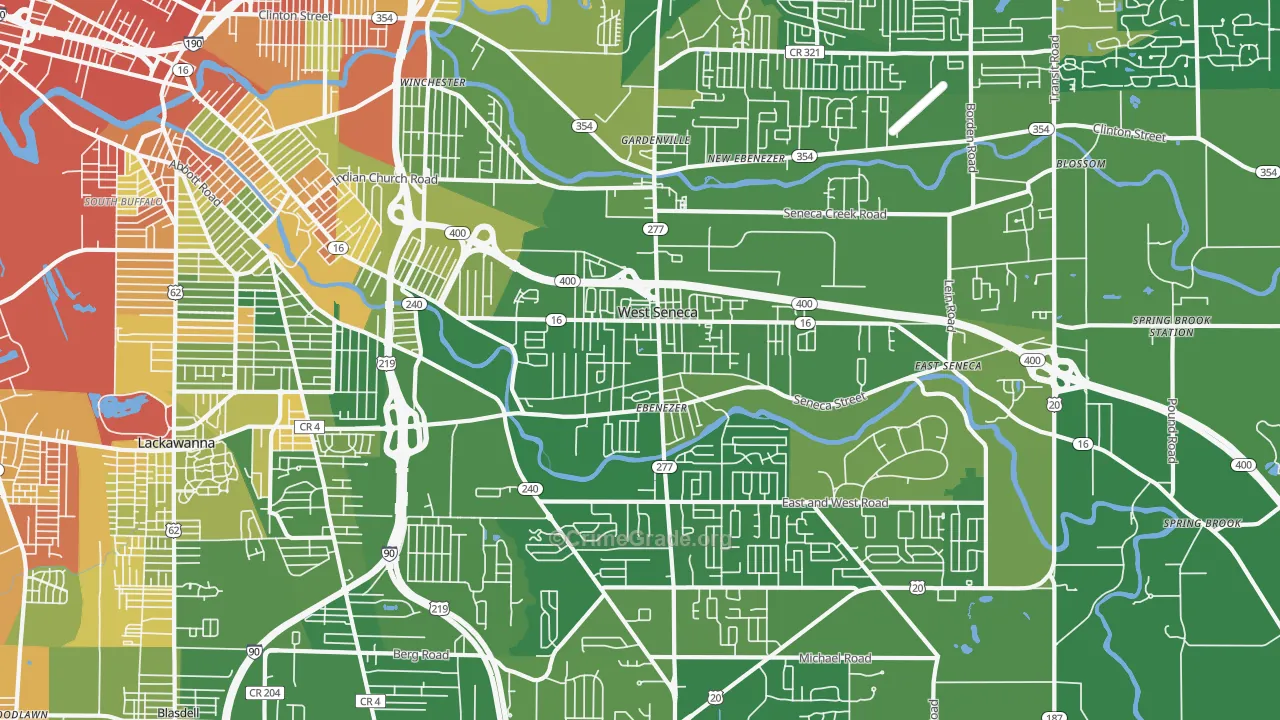 West Seneca, NY Map of Murder Rates