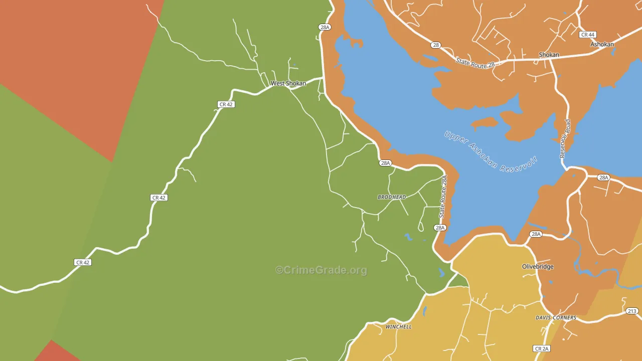 West Shokan, NY Map of Murder Rates