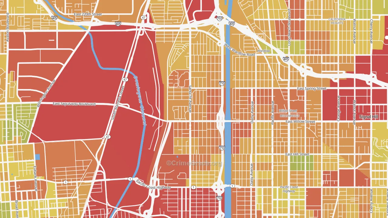 West Side, Long Beach, CA Map of Murder Rates