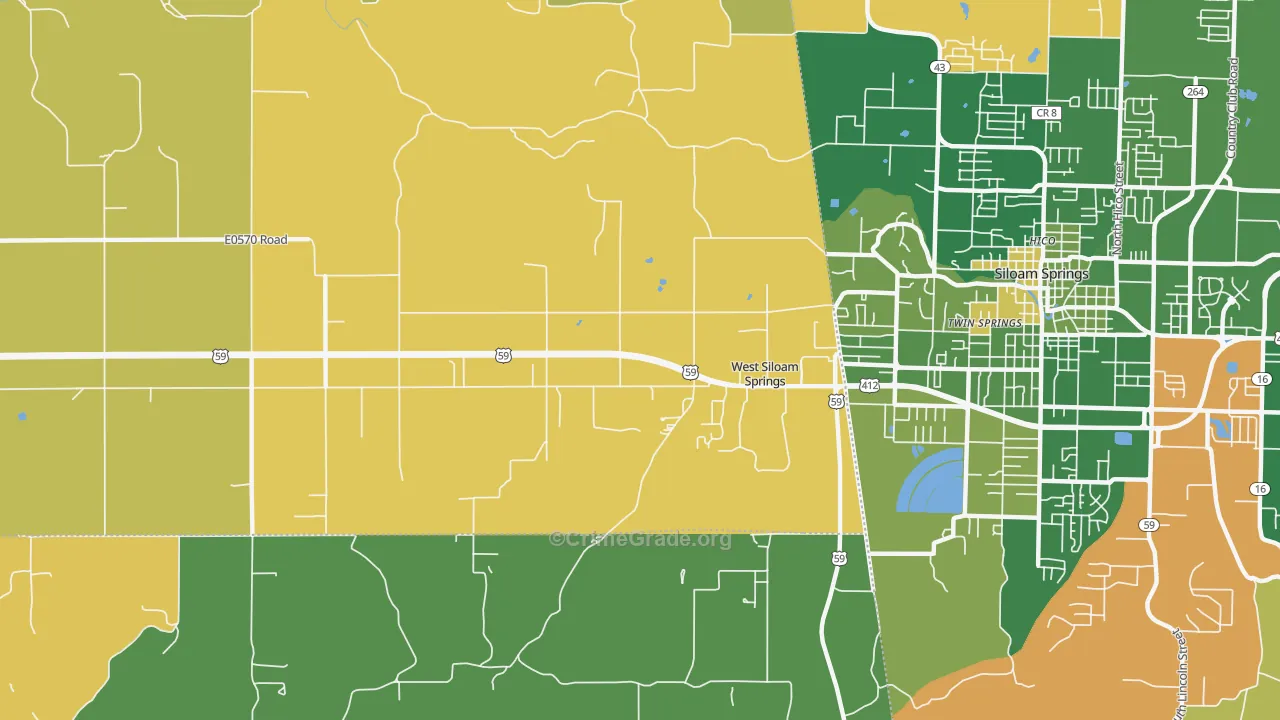 West Siloam Springs, OK Map of Murder Rates