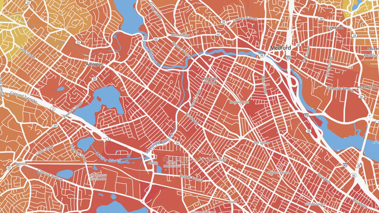 West Somerville, Somerville, MA Map of Murder Rates