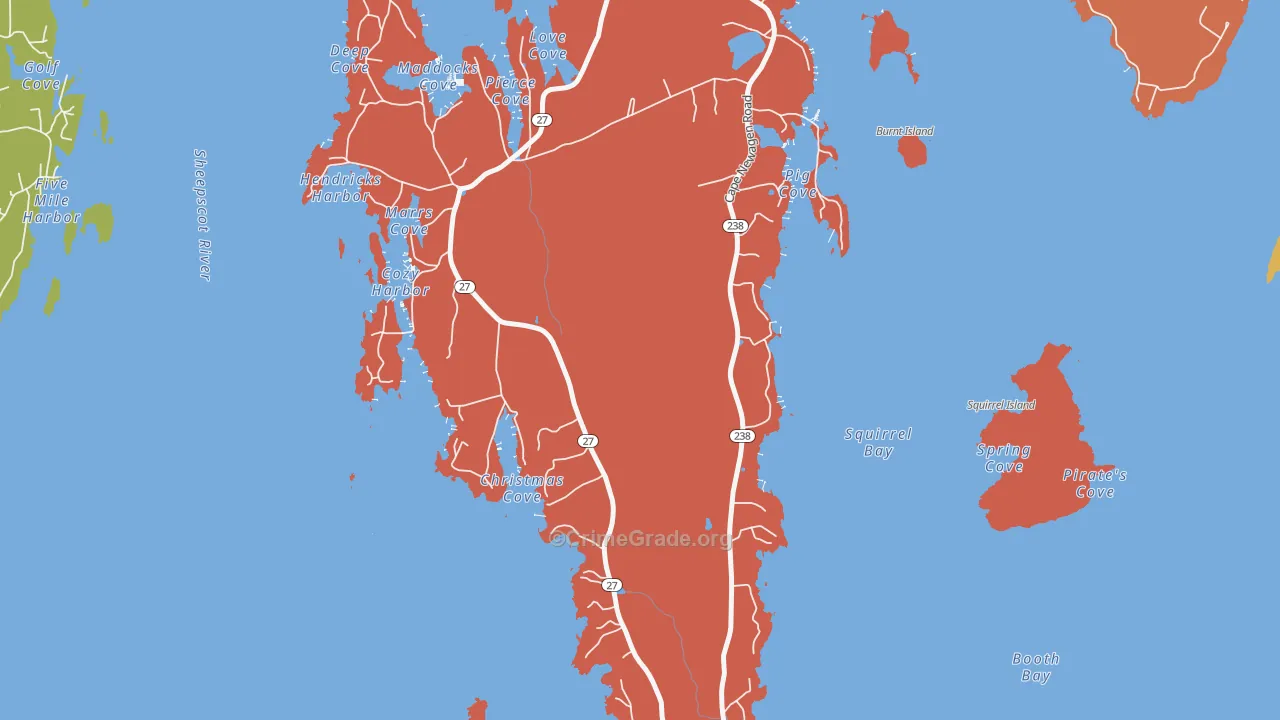 West Southport, ME Map of Murder Rates