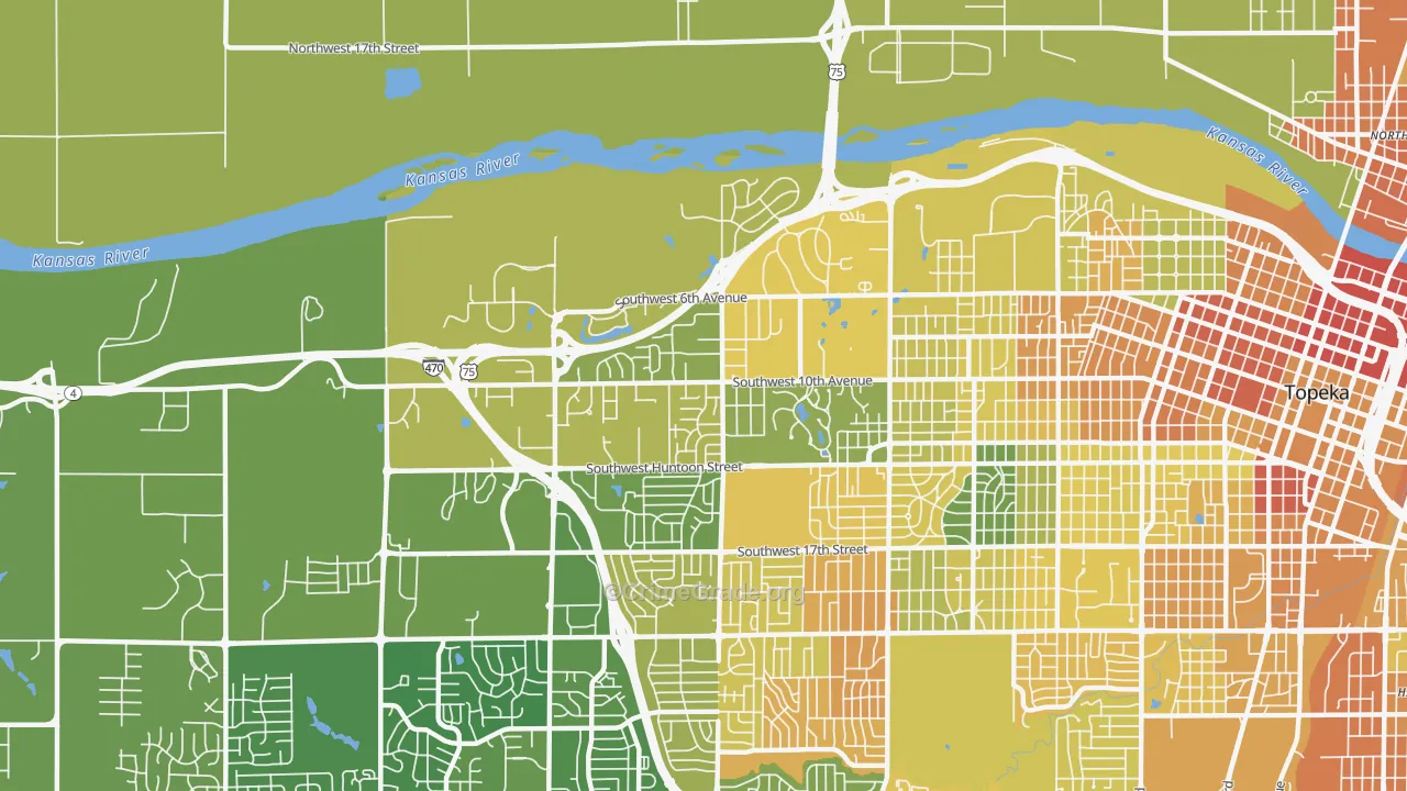 West Southwest 2, Topeka, KS Map of Murder Rates