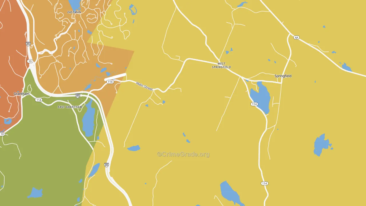 West Springfield, NH Map of Murder Rates