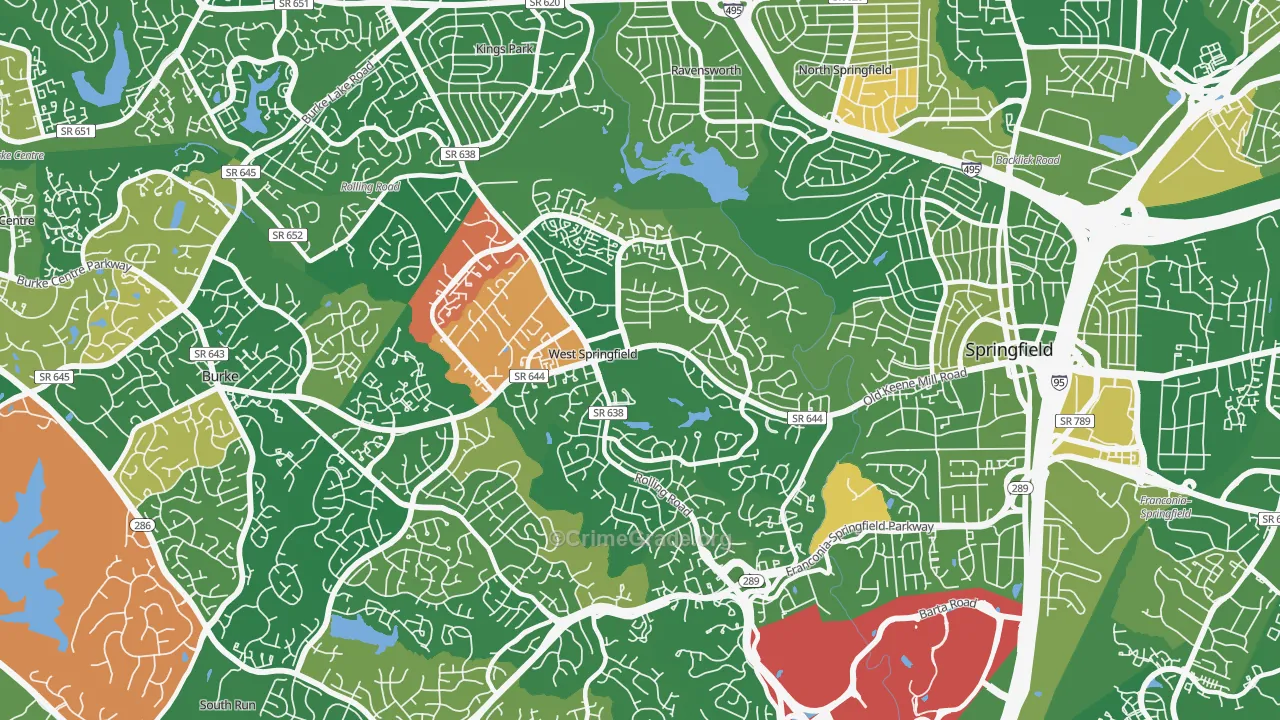 West Springfield, VA Map of Murder Rates