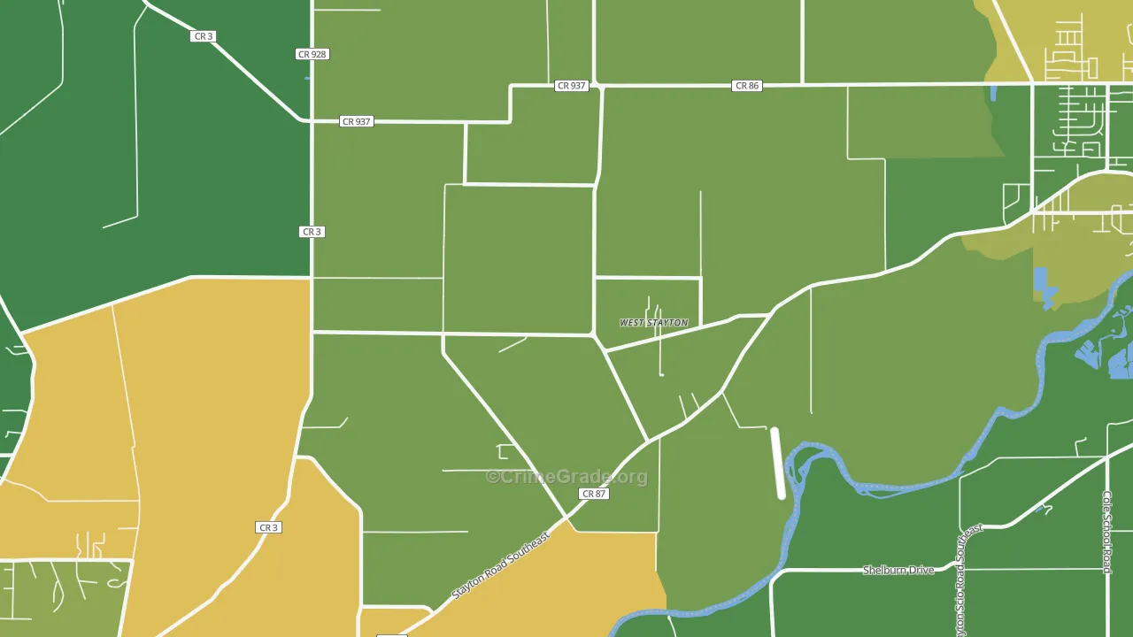 West Stayton, OR Map of Murder Rates