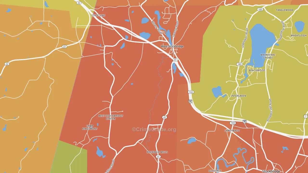 West Stockbridge, MA Map of Murder Rates