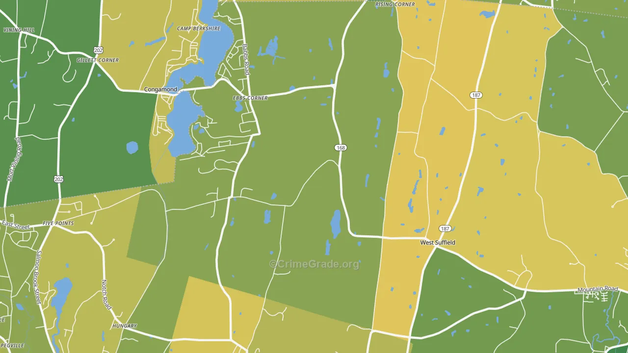 West Suffield, CT Map of Murder Rates
