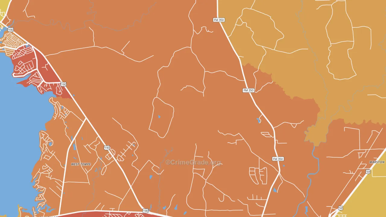 West Tempe, TX Map of Murder Rates