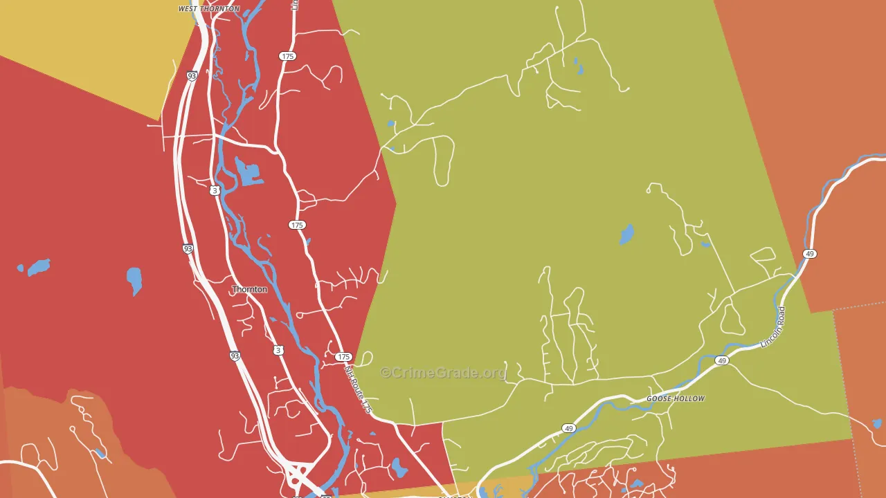 West Thornton, NH Map of Murder Rates