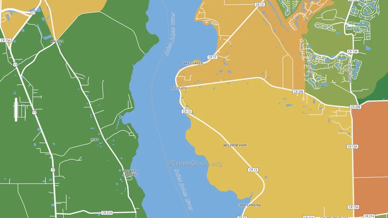 West Tocoi, FL Map of Murder Rates