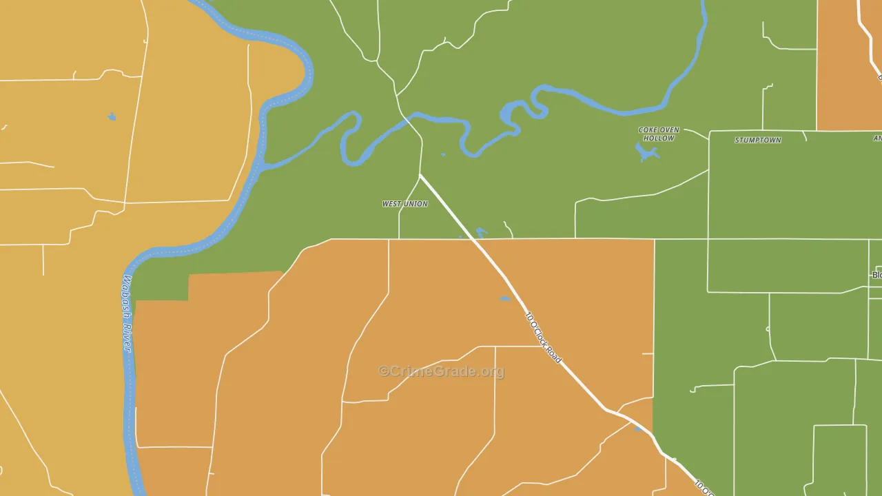 West Union, IN Map of Murder Rates