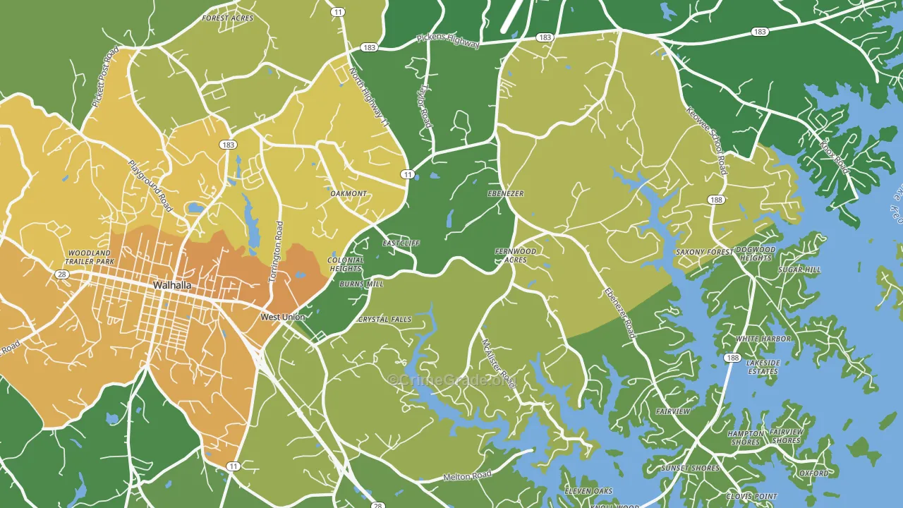 West Union, SC Map of Murder Rates