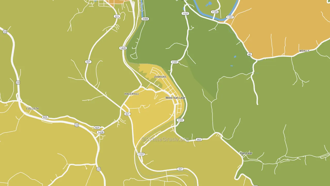 West Van Lear, KY Map of Murder Rates