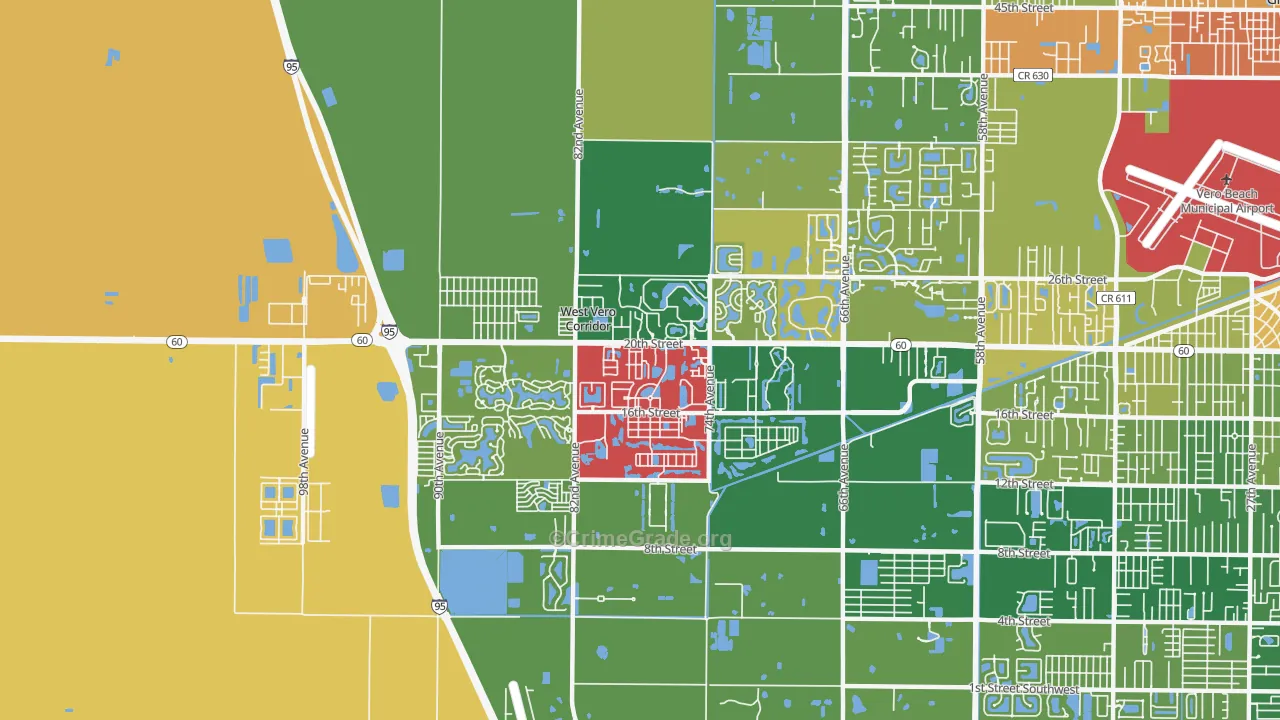 West Vero Corridor, FL Map of Murder Rates