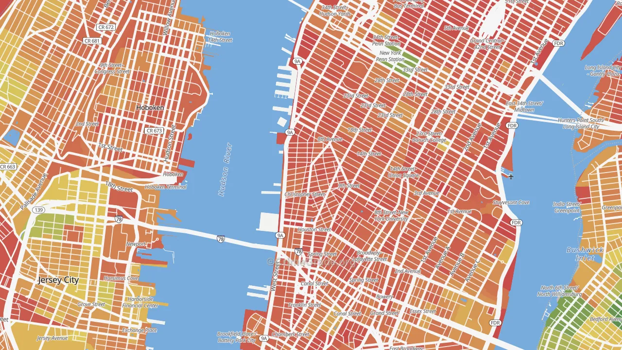 West Village, Manhattan, NY Map of Murder Rates