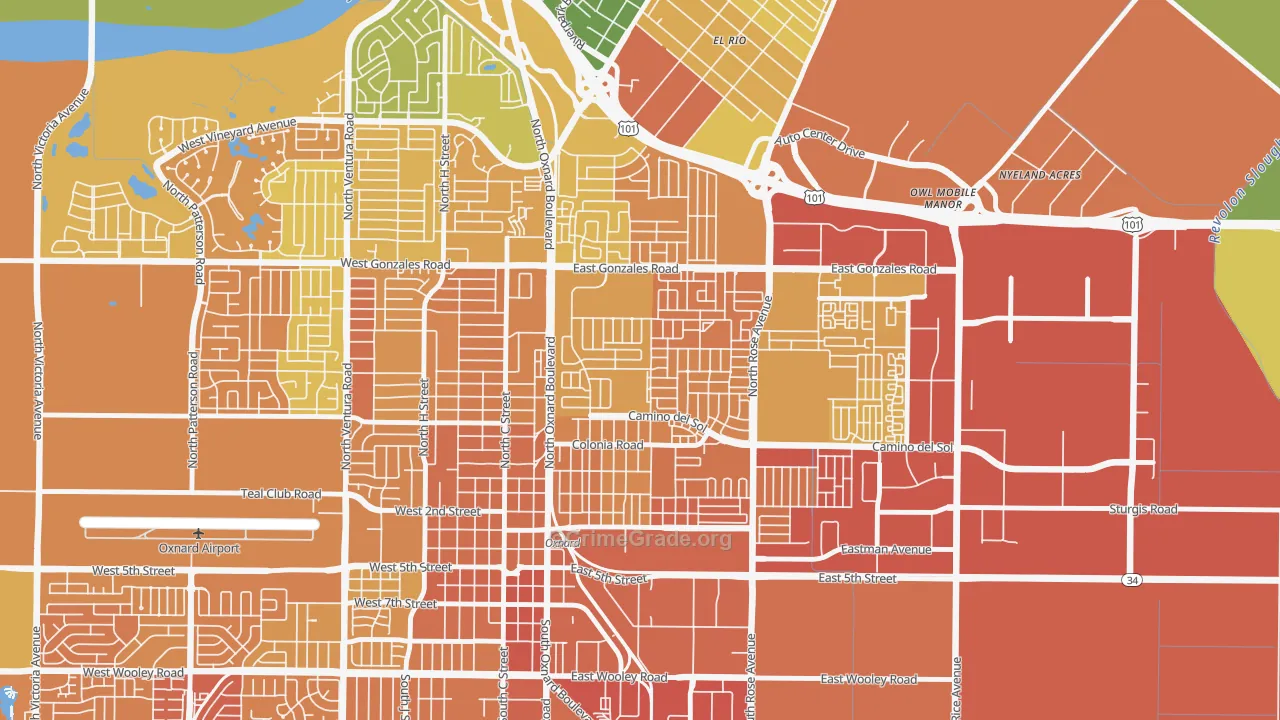 West Village, Oxnard, CA Map of Murder Rates