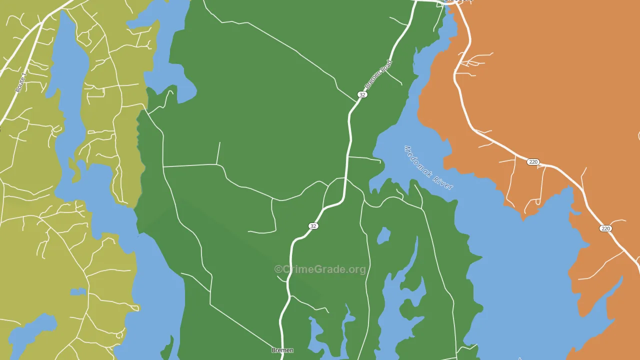 West Waldoboro, ME Map of Murder Rates
