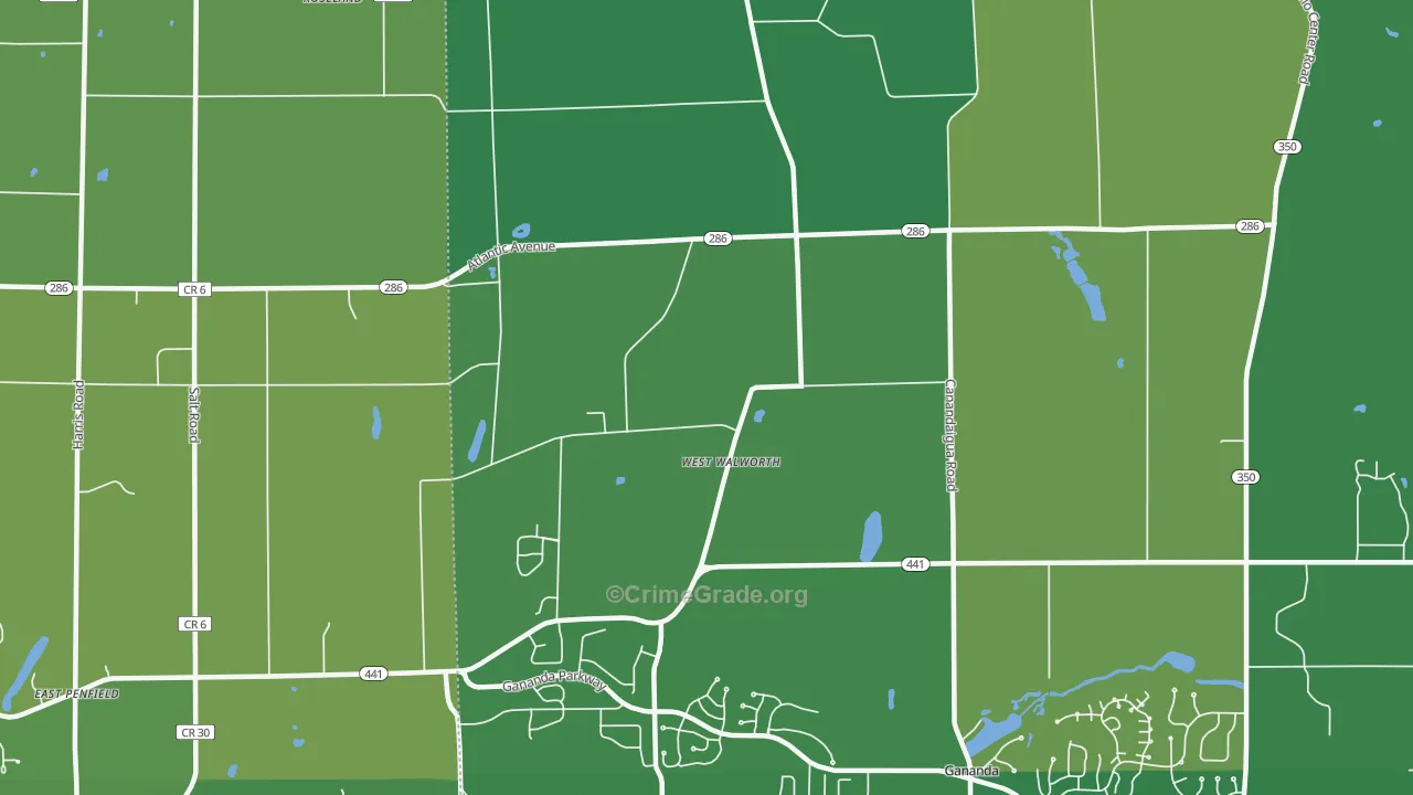 West Walworth, NY Map of Murder Rates