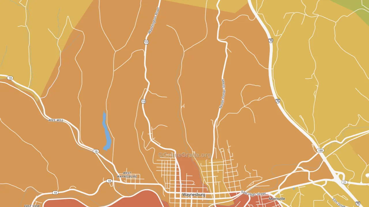 West Waynesburg, PA Map of Murder Rates