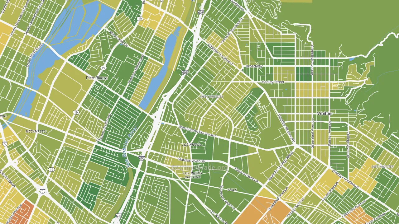 West Whittier-Los Nietos, CA Map of Murder Rates